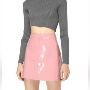 Cider Pink faux leather mini skirt size medium New!